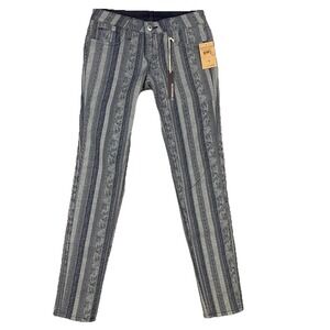 Cult of Individuality Teaser Stripe Low Rise Skinny Jeans Reversible Women 25